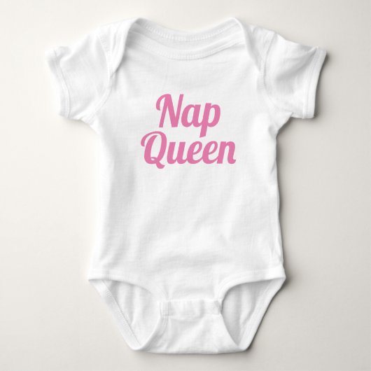 Nap Queen Pink Slogan | Baby Bodysuit (Voorkant)