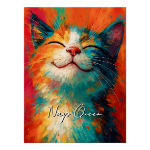 Nap Queen Poster – Grappige zelfzorg quote muurkun