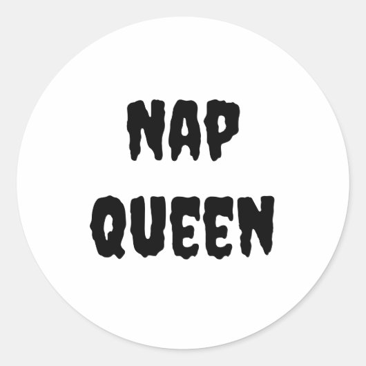 Nap Queen Ronde Sticker (Voorkant)