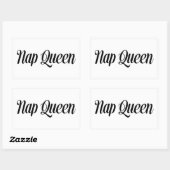 Nap Queen Typografie Rechthoekige Sticker (Vel)