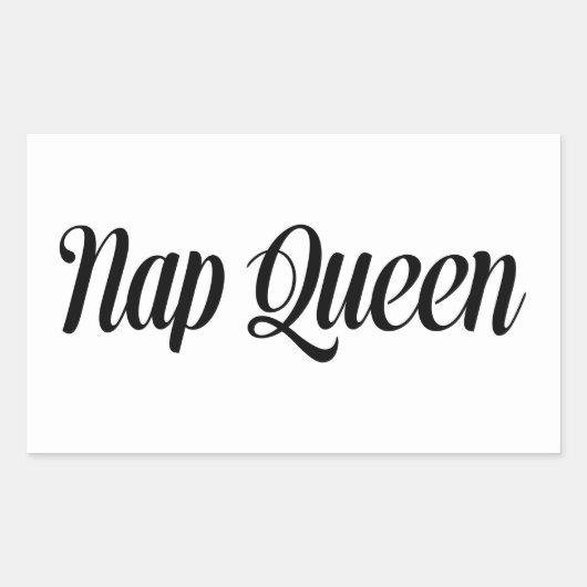 Nap Queen Typografie Rechthoekige Sticker (Voorkant)