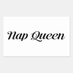 Nap Queen Typografie Rechthoekige Sticker