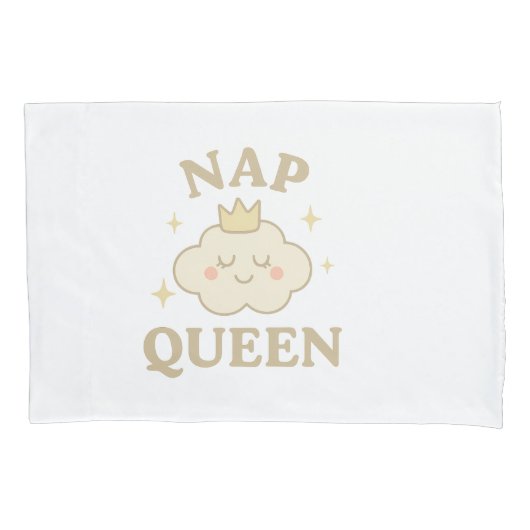 Nap Queen White Baby Pillow - Cloud Design Nursery Kussensloop (Voorkant)