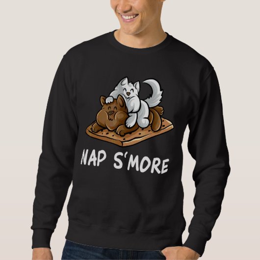 Nap S'more Marshmallow Camper Cat Camping Campfire Trui (Voorkant)