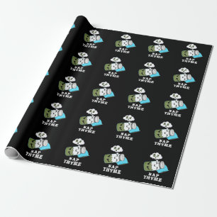 Nap Thyme Funny Sleeping Herb Pun Dark BG Cadeaupapier