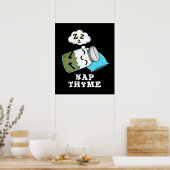 Nap Thyme Funny Sleeping Herb Pun Dark BG Poster (Keuken)