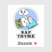 Nap Thyme Funny Sleeping Herb Pun Sticker (Vel)