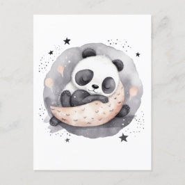 NAP Tijd Waterverf Baby Panda Beer Briefkaart
