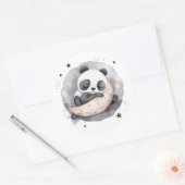 NAP Tijd Waterverf Baby Panda Beer Ronde Sticker (Envelop)