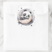 NAP Tijd Waterverf Baby Panda Beer Ronde Sticker (Tas)