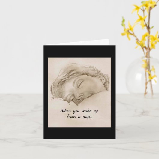 Nap Time, en wakker worden Kaart (Gele Bloem)