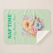 Nap time happy hour flowers green sherpa deken (Voorkant (horizontaal))