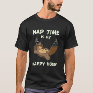 NAP TIME is mijn Happy Hour Beren Hammock Nap T-shirt