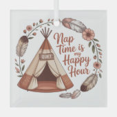 Nap Time Is My Happy Hour Glas Ornament (Voorkant)