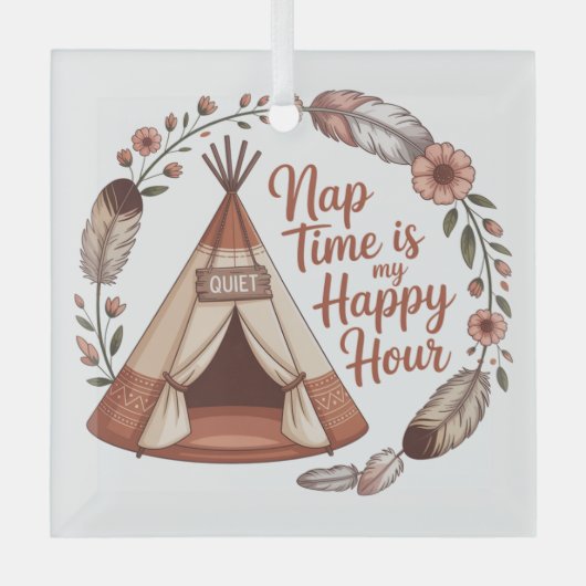 Nap Time Is My Happy Hour Glas Ornament (Voorkant)