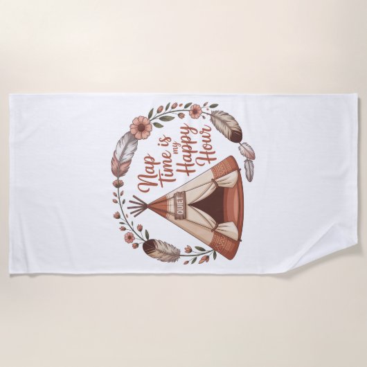 Nap Time Is My Happy Hour Strandlaken (Voorkant)