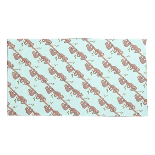 Nap Time Omkeerbare Sleepy Schattige Sloths Kussen Kussensloop (Achterkant)