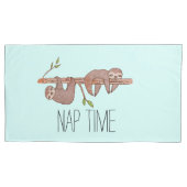 Nap Time Omkeerbare Sleepy Schattige Sloths Kussen Kussensloop (Voorkant)