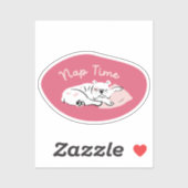 "Nap Time" slapen bulldog kersenbloesem kleur Sticker (Vel)