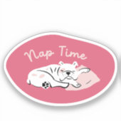 "Nap Time" slapen bulldog kersenbloesem kleur Sticker (Voorkant)