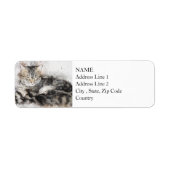 Nap Time Tabby | ABSTRACT | WATERVERF Etiket (Voorkant)