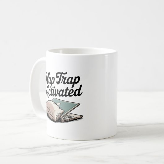 Nap Trap Activated | Emotional Mood with a Pillow  Koffiemok (Voorkant links)