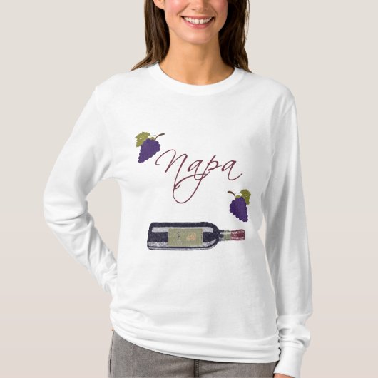 Napa Antieke Wijnfles T-shirt (Voorkant)