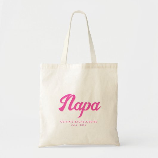 Napa Bachelorette Party Gepersonaliseerde Canvas t Tote Bag (Voorkant)