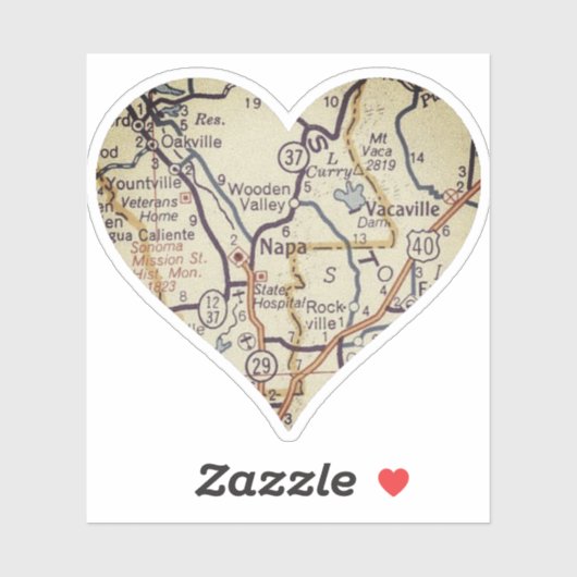 Napa CA  Kaart Sticker (Vel)