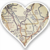 Napa CA  Kaart Sticker (Voorkant)