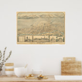 Napa, CA Panoramische kaart (0684A) Poster (Keuken)