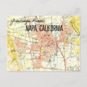 Napa CA Vintage Map 1944 Briefkaart (Voorkant)