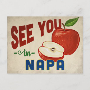 Napa California Apple - Vintage Travel Briefkaart