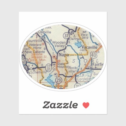 Napa California  Map Sticker (Vel)