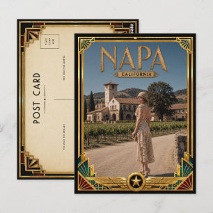 Napa Californië Vintage Art Deco Gouden Tijdperk Briefkaart