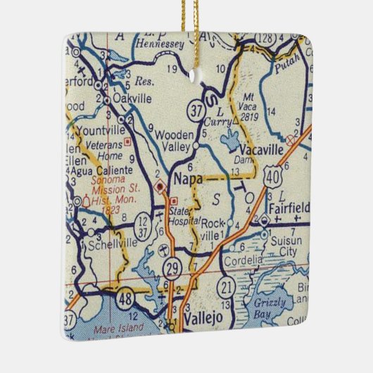 Napa Classic Map Keramisch Ornament (Rechts)