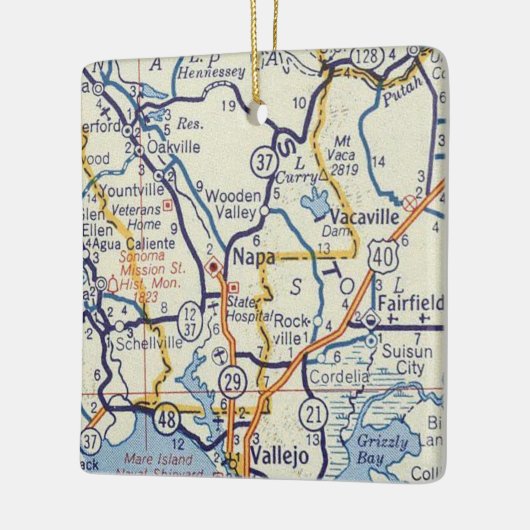 Napa Classic Map Keramisch Ornament (Links)