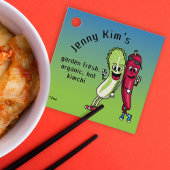 Napa en Pepper Pals Funny Cartoon Square Kimchi Bedankjes Labels