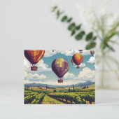Napa Hete Luchtballon Kunstreizen Briefkaart (Staand voorkant)