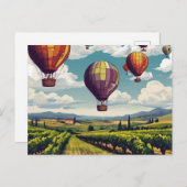 Napa Hete Luchtballon Kunstreizen Briefkaart (Voorkant / Achterkant)