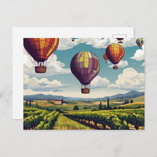 Napa Hete Luchtballon Kunstreizen Briefkaart (Voorkant / Achterkant)