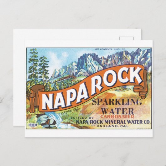 Napa Rock Sparking Water Oakland California Label Briefkaart (Voorkant / Achterkant)