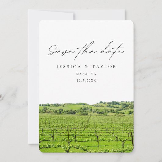 Napa Save the Date WInery Bruiloft Kaart (Voorkant)