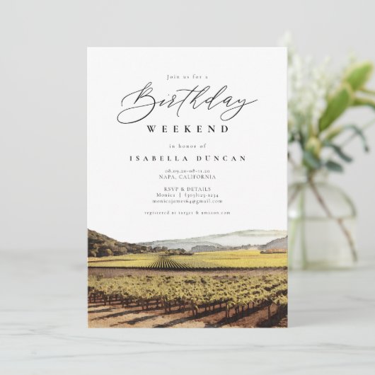 Napa Sonoma Valley California Winery Birthday Kaart (Staand voorkant)