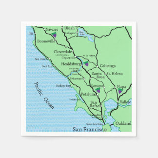 Napa Sonoma Wijn Landkaart Servet