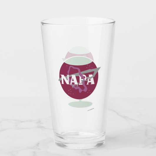 Napa Space Style Wine Country Agency Logo Design Glas (Voorkant)