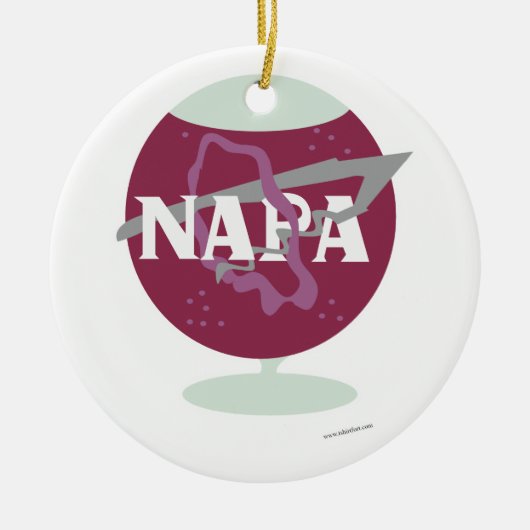 Napa Space Style Wine Glass Logo-reisgeheugen Keramisch Ornament (Voorkant)