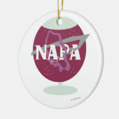 Napa Space Style Wine Glass Logo-reisgeheugen Keramisch Ornament (Links)