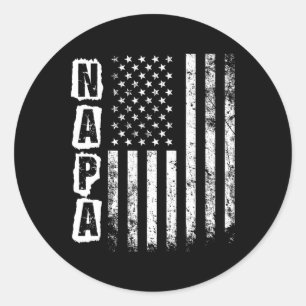 Napa Vaderdag Amerikaanse vlag 4 juli  Ronde Sticker