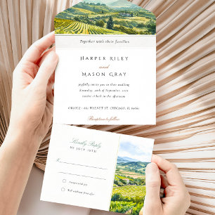 Napa Valley All-in-One Tear-Away RSVP All In One Uitnodiging